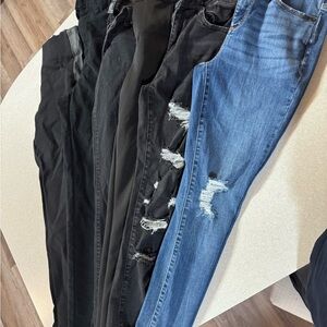 Mixed Skinny Jeans Lot - Black & Blue Distressed Denim